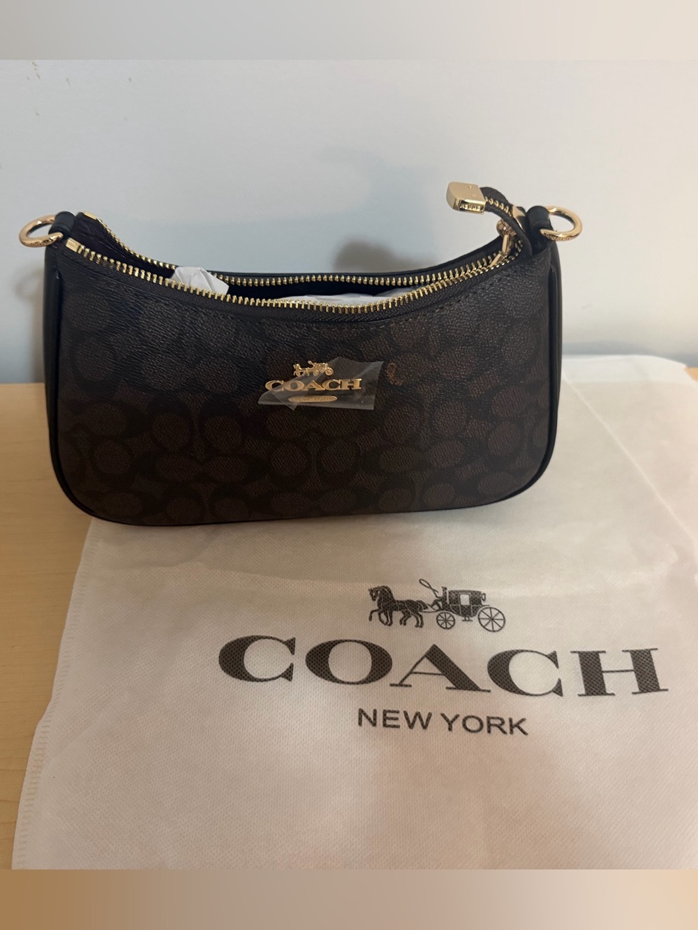Coach Shoulder Bag Teri New york [Brown Signature]